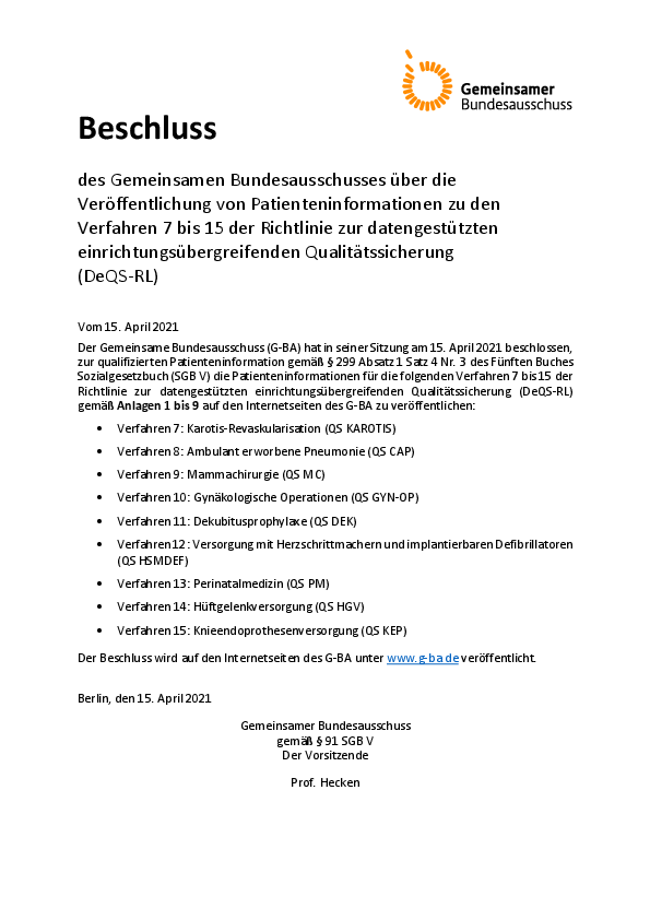 Patienteninformationen GBA