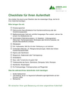 Checkliste für Ihren Aufenthalt