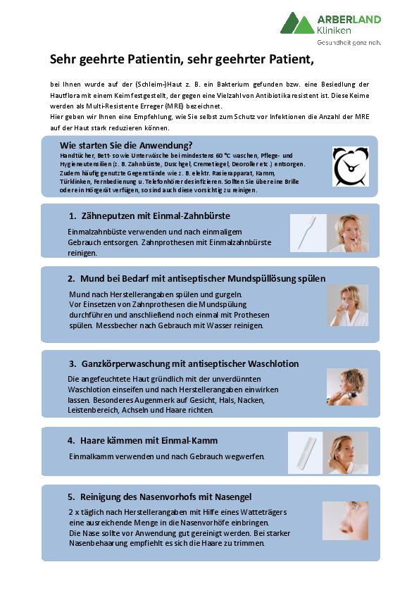 Patienteninformation präoperative Sanierung